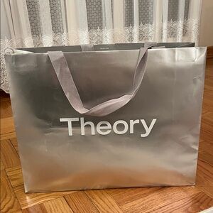 Theory Metallic Silver Tote Bag
